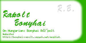 rapolt bonyhai business card